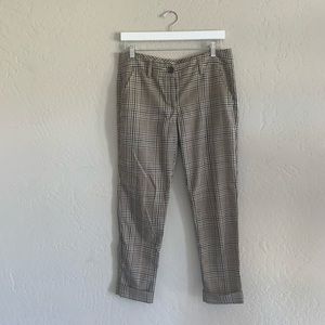 Cabi Checkered Tan Trousers Pants